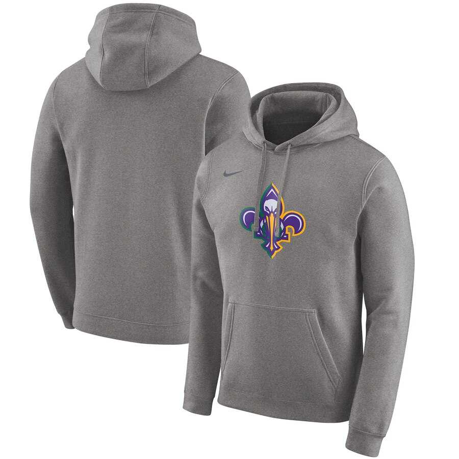 NBA New Orleans Pelicans Nike 201920 City Edition Club Pullover Hoodie Heather Gray